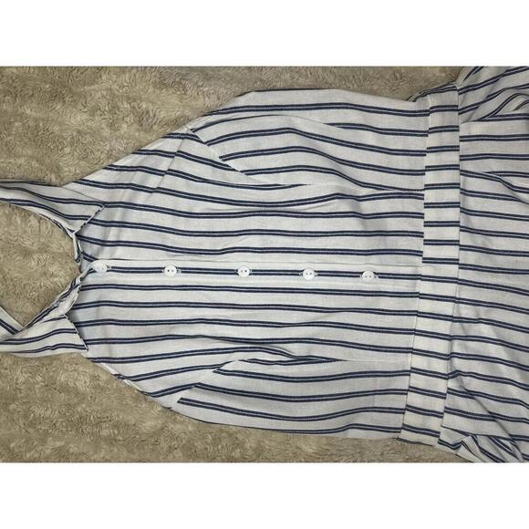 Forever 21 classic blue and white striped cotton halter romper Size Small - Picture 3 of 6